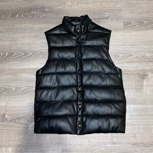 ASOS Faux Leather Puffer Vest